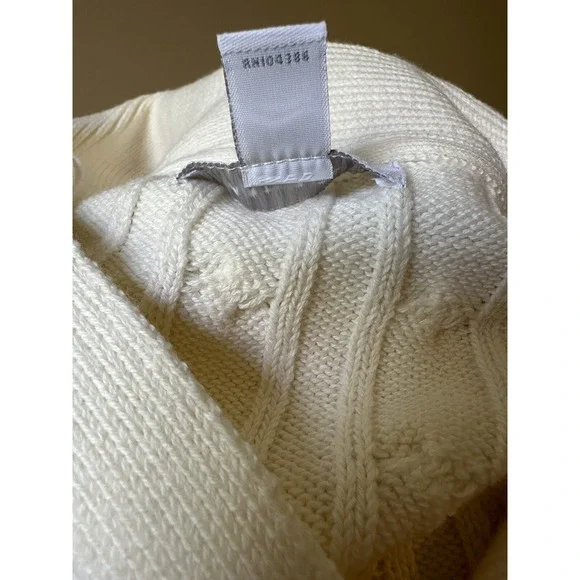Charter Club Cable Knit Sweater Women Large Ivory Shawl Collar Preppy Classic - Picture 5 of 7
